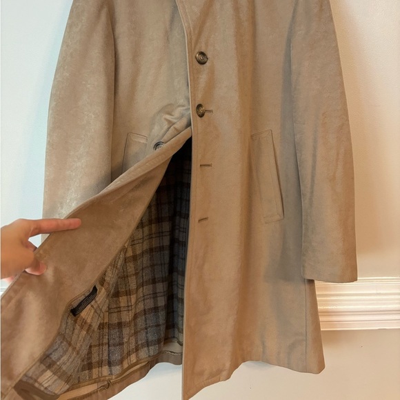 ISO Men - Womens 70’s Vintage Button Down Trench Coat‎ with stripe lining - Picture 7 of 9